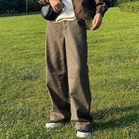 New American Casual Retro Straight Jeans for Men's Niche Loose Trousers Trendy