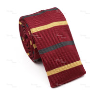Novelty Chic Knitted Ties For Men Women Red Green Grey Woven Necktie Plaid Geometric Pattern Skinny Slim Narrow Winter Cravat