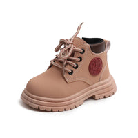 Winter Kids Combat Boots Furry Lined Children Ankle Boots Fashion Boys Girls Short Boots Student Non-slip Shoes Footwear