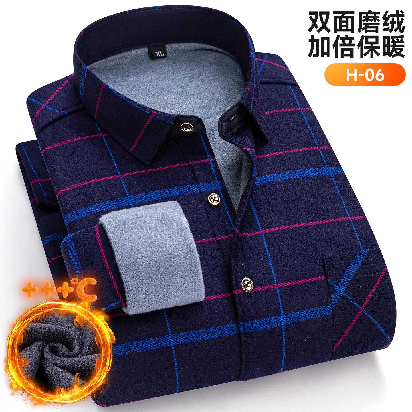 Winter Warm Men's Plaid Shirts Thickened Flannel Casual Menswear Long Sleeve Plus Size Office Workwear Casual Male Check Shirts