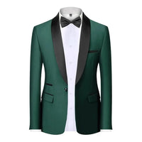 Mens Blazer Slim Fit Suit Jacket 1 Button Velvet Shawl Collar Wedding Formal Suit Jacket
