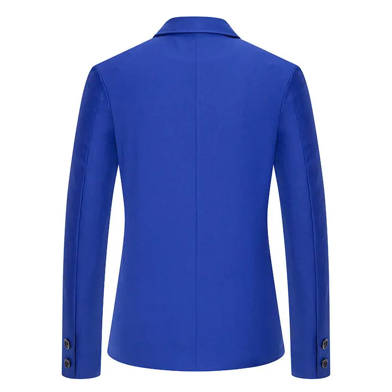 Black Men Fake Two Piece Suit Jacket, Royal Blue Fashion Men's Business Social Blazers,White Wedding Prom Party Dress Coat.