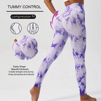 WAREBALL New Fashion Tie Dye Yoga Pants Gym Leggings Women Seamless High Waist Push Up Sport Tights Fitness Workout Leggins