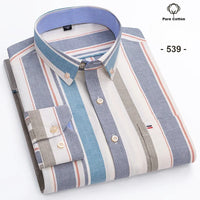 New in shirt Plus size 7xl 100%cotton Oxford long-sleeve shirts for man slim fit formal plain shirt plaid office elegant clothes