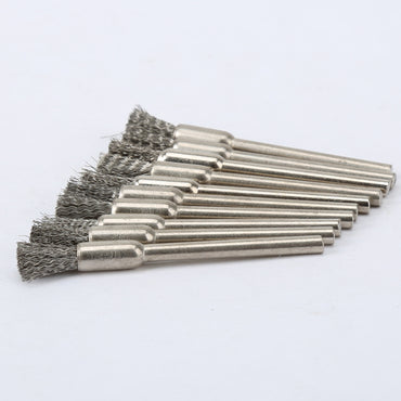 10Pcs Pencil Brushes Stainless Steel Mounted Wire Wheel Brush