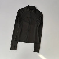Zippered Sports Jacket for Women Yoga Suits Slim Fit Training for Jogging Long-sleeved Quick-drying Cardigan Jacket Top