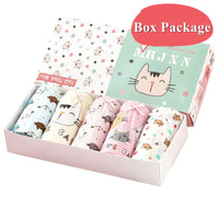 5 Pcs/Box Children Underwear Girl Soft Cotton Girls Briefs Pants Cartoon Lovely Cat Kids Underpants Breathable Panties For Girls