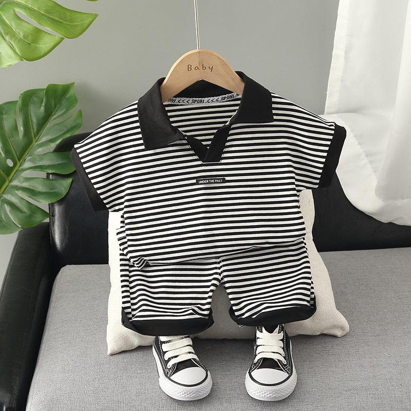 Summer Baby Boy Clothing Sets Fashion Bear Embroidery Short Sleeve T-shirt+Shorts Children 2Pcs Suit 1-5Y Girl Kids Sports Set