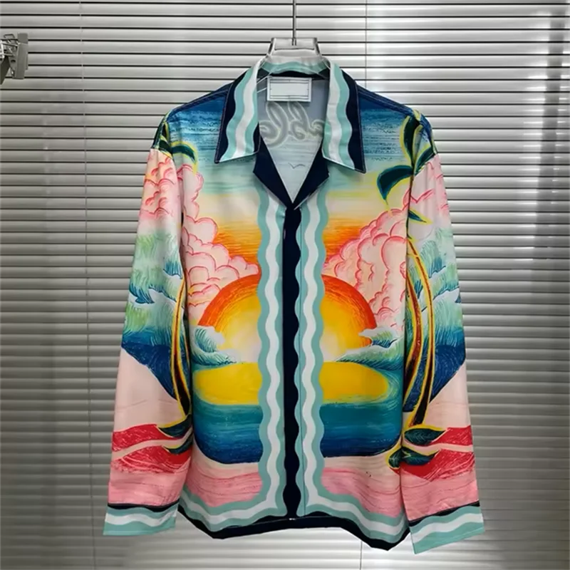 2025 men's printed T-shirt, men's and women's long sleeved shirt, 100% polyester fiber, fashionable and comfortable casual men's