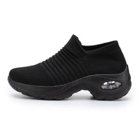 Women's Walking Trainers Fashion Fly Weaving Sock Sneakers Breathable Comfortable Nursing Shoes Casual Platform Loafers Non-Slip