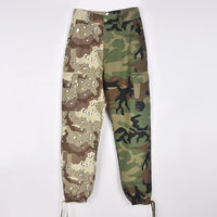 DEAT Fashion Women's Pant Slim Waist Pockets Lace-up Zip Fly Camouflage Full Length Pencil Trousers Summer 2023 New Tide 19J2048