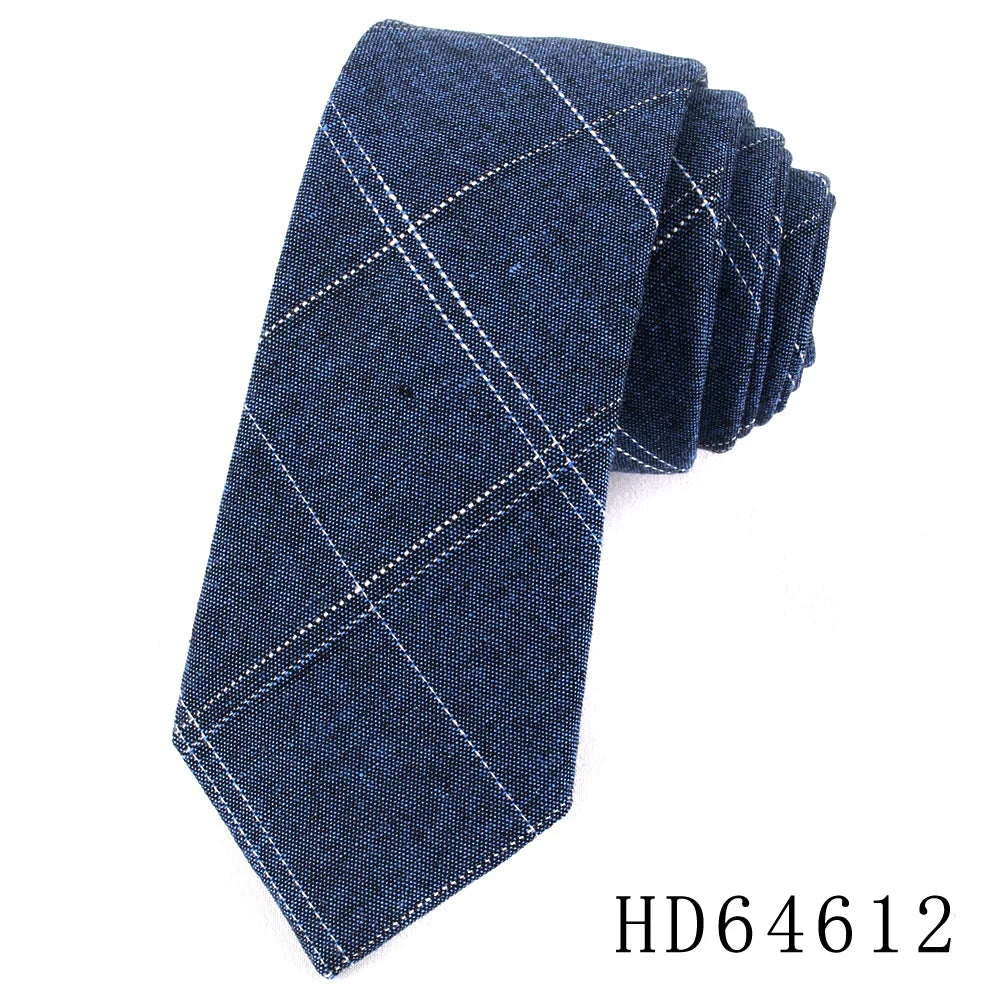 Cotton Skinny Tie For Men Women Casual Plaid Neck Tie For Party Business Wedding Neckties Adult Suit Slim Neck Ties For Gifts