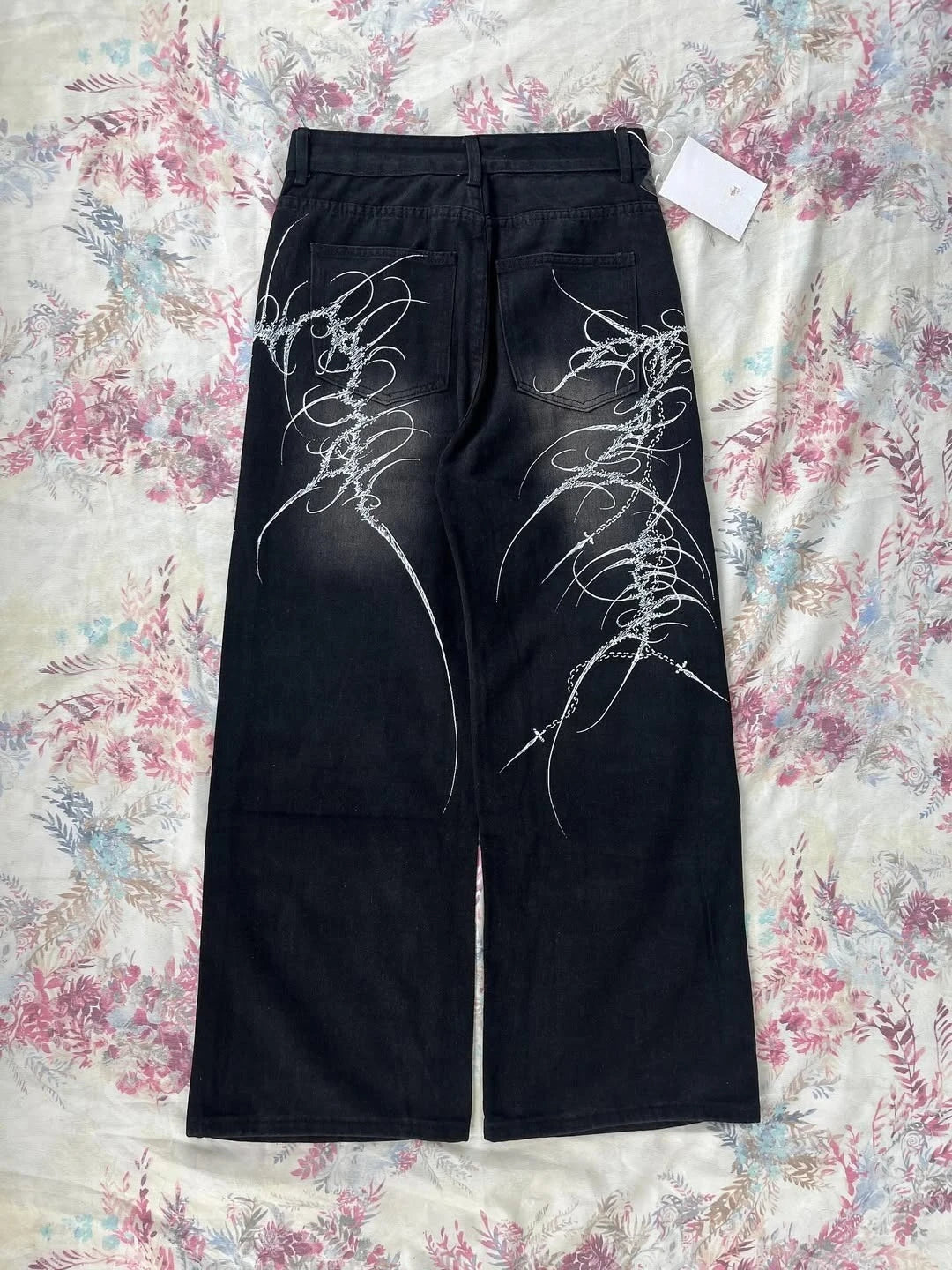 Black Washed Wide Leg Jeans Men Women High Waist Casual Hip Hop Pants Loose Fit Vintage Streetwear Y2K Retro Denim Trousers