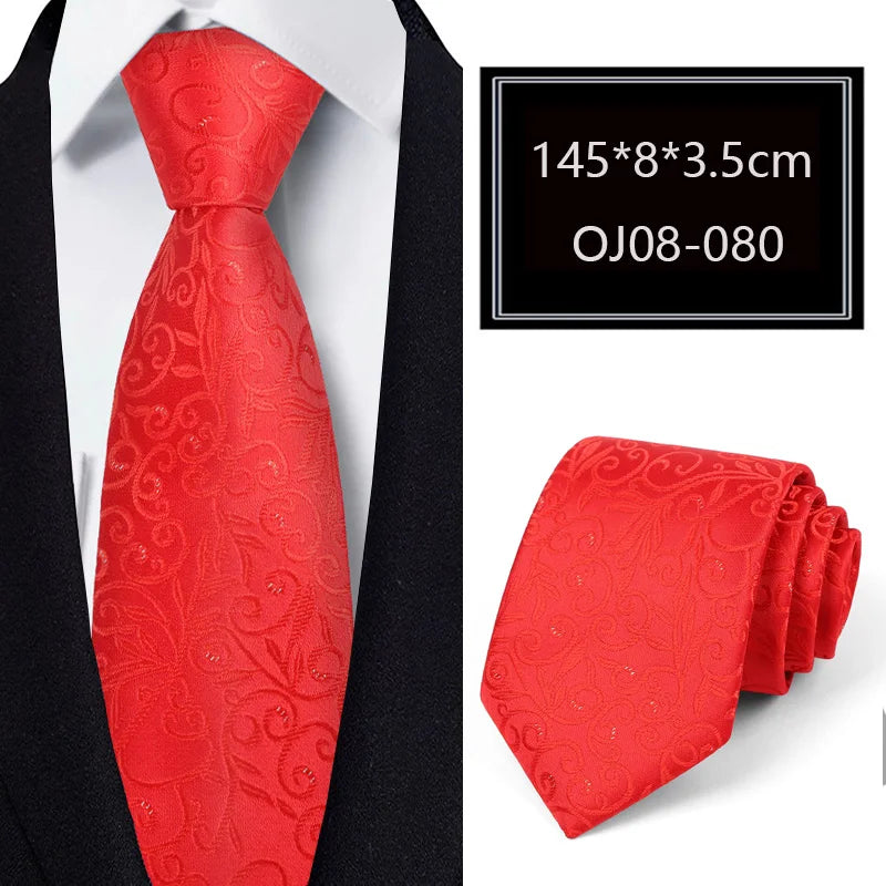 Luxury 56 Colors New Men's Tie Classic Floral Stripe Plaid 8cm Jacquard Neck Tie Necktie For Men Business Wedding Party