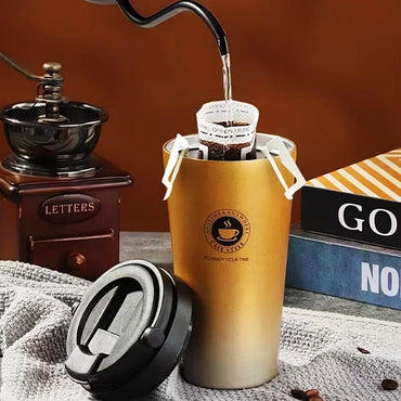 Stainless Steel Coffee Mugs Insulated Water Bottles with Handle Portable Thermos Cup Double Layer Tumbler Vacuum Flask