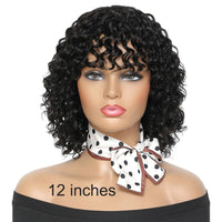 Afro Curly Wig Human Hair Full Wig 100% Real Hair Afro Curls Wigs For Black Highlight Women