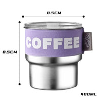 Stainless Steel Coffee Cup with Lid Mug Insulated Breakfast Milk Tea Cup Heat-Resistant Cup Leakproof Portable Water Cup Gift