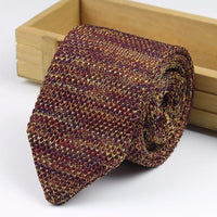 New Style Gradient Fashion Men's Solid Colourful Tie Knitted Ties Necktie Normal Slim Classic Woven Cravate Narrow Neckties