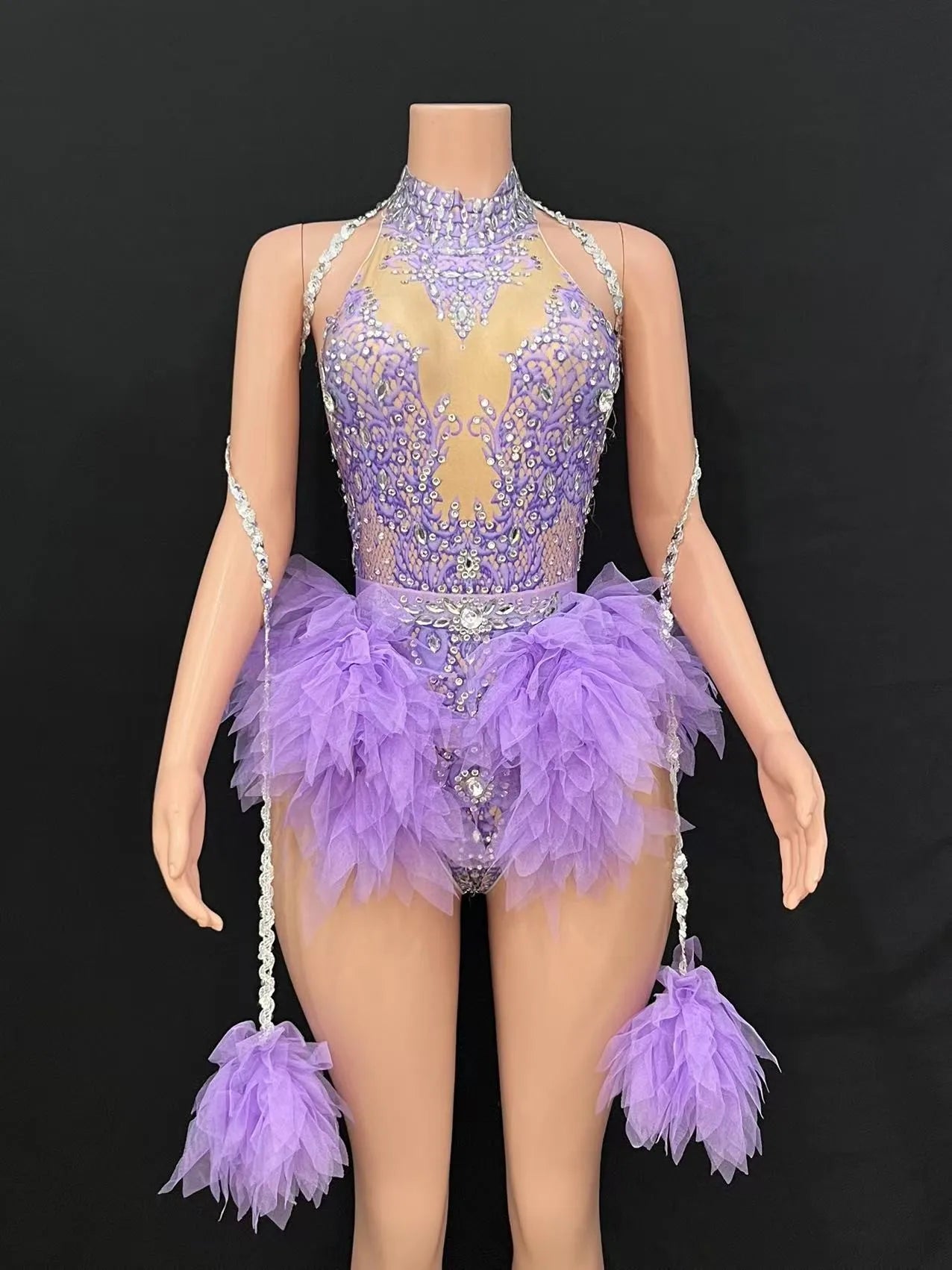 Bar ds Korean women's club nightclub pink diamond conjoinedgogo sexy hot dance interactive Kpop costume set X007