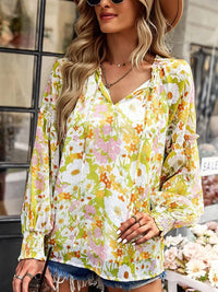 GypsyLady Floral Printed Boho Blouse Shirt Loose Casual Autumn Spring Long Sleeve Women Blouse Holiday Party Ladies Tops Shirt