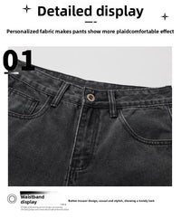 Jeans Men Wide Leg Explosive Jeans Male Loose Straight Denim Pants 2025 Autumn Harajuku Vintage Blue Trousers Streetwear Clothes