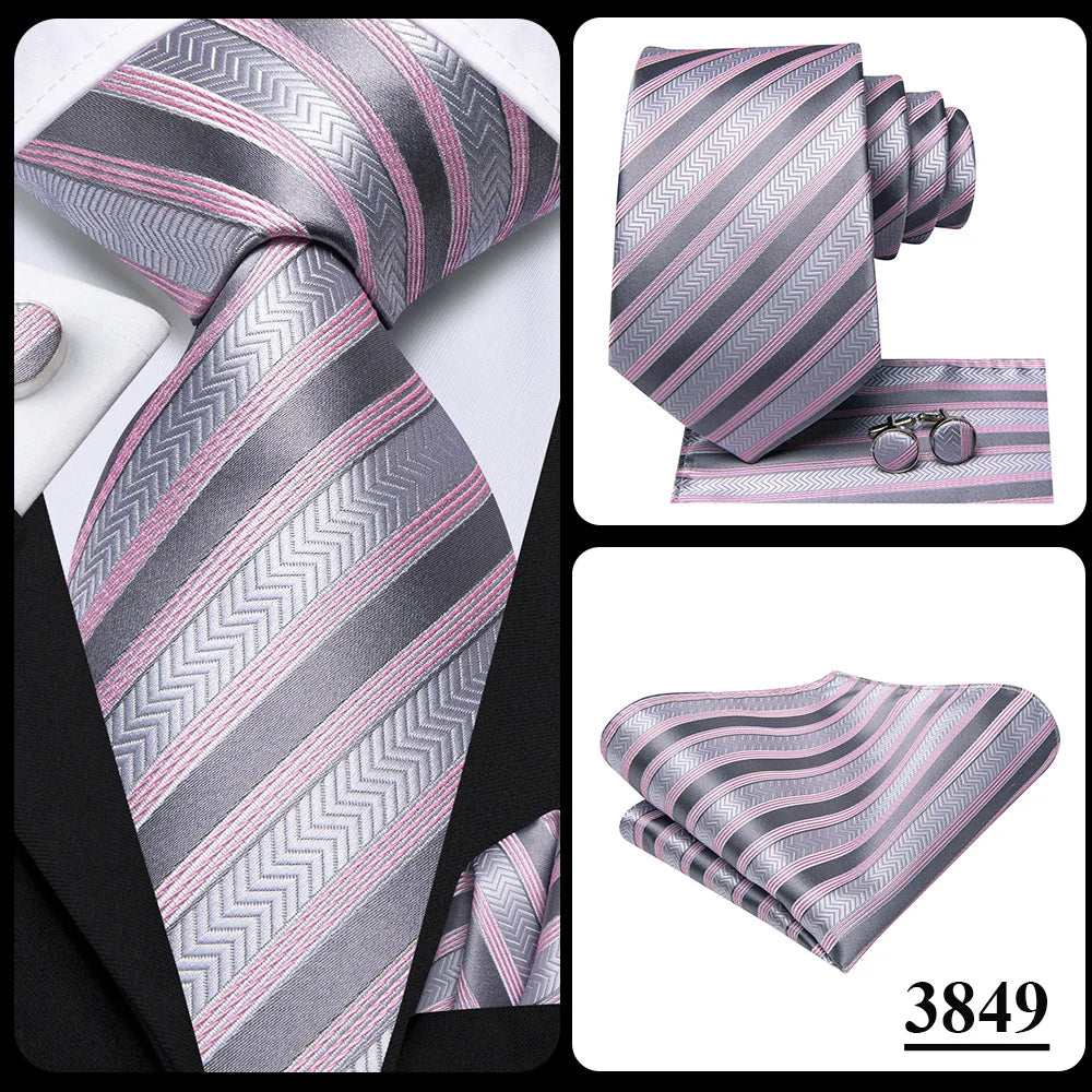 Hi-Tie Champagne Floral Paisley Silk Elegant Tie For Men Groom Wedding Men Necktie Pocket Square Cufflink Accessory Wholesale