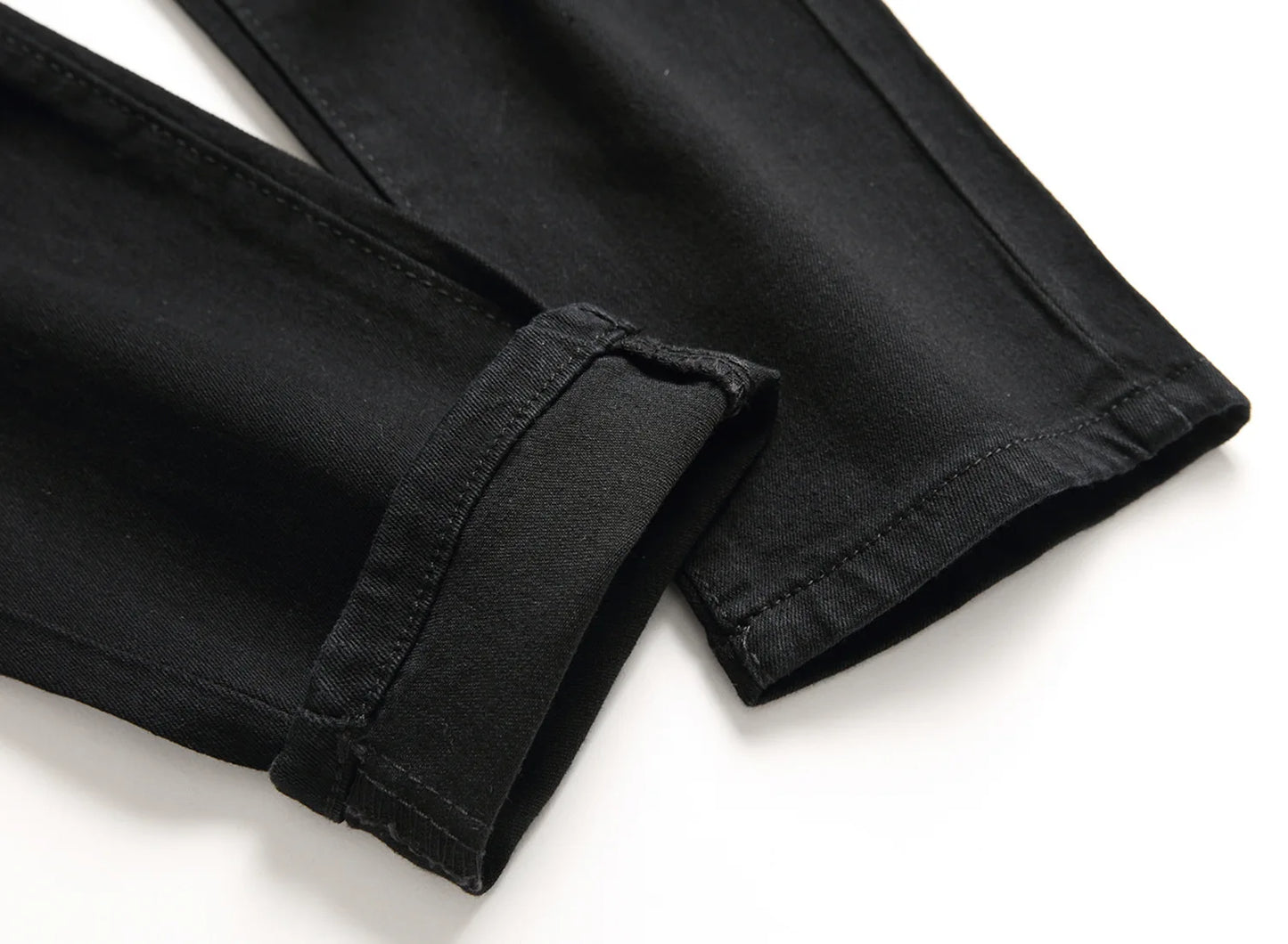 Punk Street Style Ripped Skinny Jeans Men Vintage Wash Solid Denim Trouser Mens Casual Slim Fit Pencil Denim Holes Pants 2024