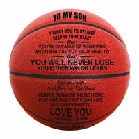 Engraved Basketball Gifts for Daughter with To My Daughter Words Basketabll Standard Size 7 PU Leather Training Ball for Chrisma