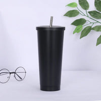 Stainless Steel Insulated Vacuum Drinking Cup with Tumbler Lid and Straw, 500/750ml Beer Mug, Tea Mug, Travel Cup