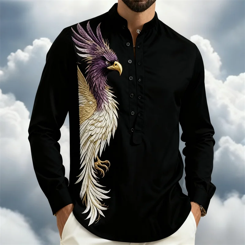 Men's shirt button up shirt Hawaiian clothing 3D printing 7-color animal fashion casual long sleeved comfortable fabric