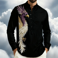 Men's shirt button up shirt Hawaiian clothing 3D printing 7-color animal fashion casual long sleeved comfortable fabric