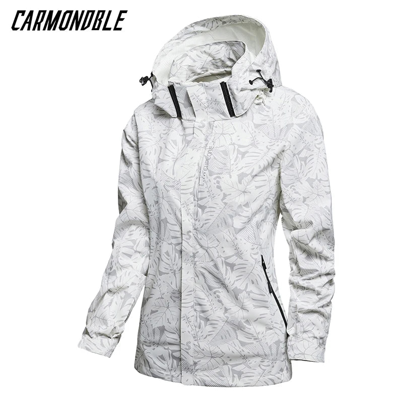 CARMONDBLE Hiking Sport Hooded Coat Womens Waterproof Jacket Travel Climbing Camping Casual Outwear Abrigo De Mujer Impermeable