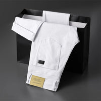 Wine Red Jeans Men Fashion Casual Classic Style Business Straight Slim Fit Trousers Male Advanced Pants 6 Colors Plus Size 28-44