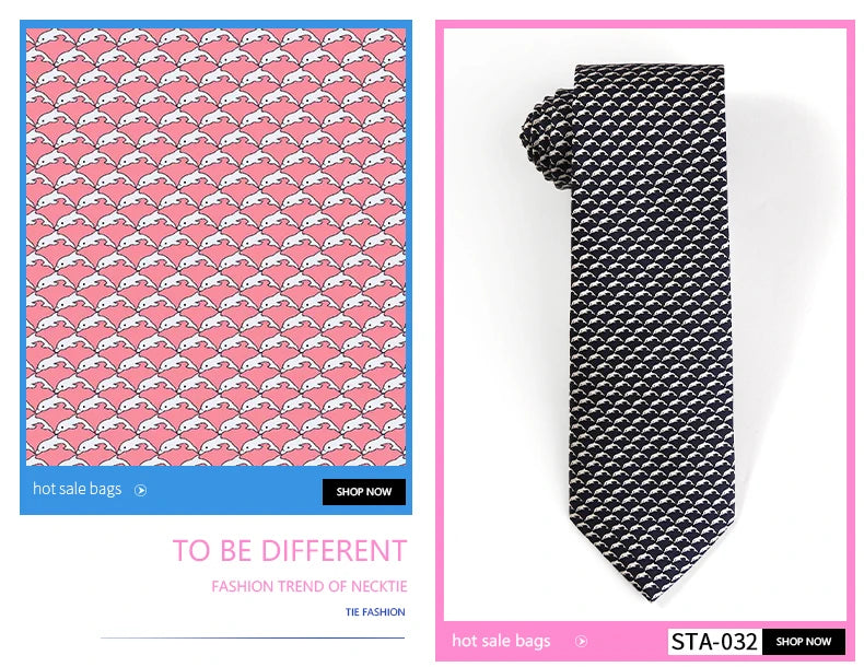 Tailor Smith 100% Silk Ties For Men Handmade Necktie With Animal Pattern Tie Father's Day Birthday Gift Tie