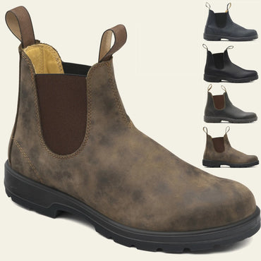 Mens Leather Boots Casual Slip On Formal Oxfords Boot Vintage Shoes Boots Fashion Minimalist Style Men's Leather Boots