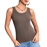 1/3 Pcs Ladies Solid \ Suspender Vest Sexy Round Neck Sleeveless T-shirt Comfortable And Fashionable Women And Teenagers Vest
