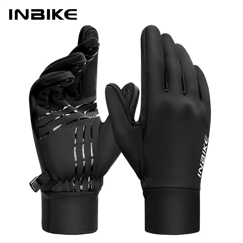 INBIKE Winter Gloves for Men Women Thermal Fleece Cycling Gloves Full Finger Touchscreen Anti-Shock Road Mountain Bicycle Gloves