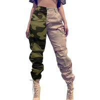 Women Casual Cargo Pants Summer Fall Ladies Trendy Patchwork Camouflage Trousers Pants