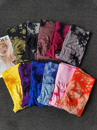 Sexy Booty Lifting Tie Dye Leggins Womens Gym High Waist Outdoors Skinny Stretch High Waist Seamless  Leggings Women Fitness