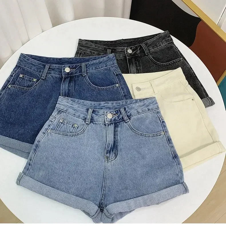 Ins Shorts Women Denim Vintage Summer Basic Simple All-match Hot Sale High Waist Leisure Ulzzang Ladies Streetwear Chic Classic