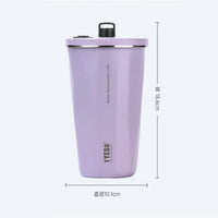 Stainless Steel Vacuum Insulated Coffee Mugs with Straw and Silicone Rope Portable Large Capacity Ice Bar Thermal Water Cup