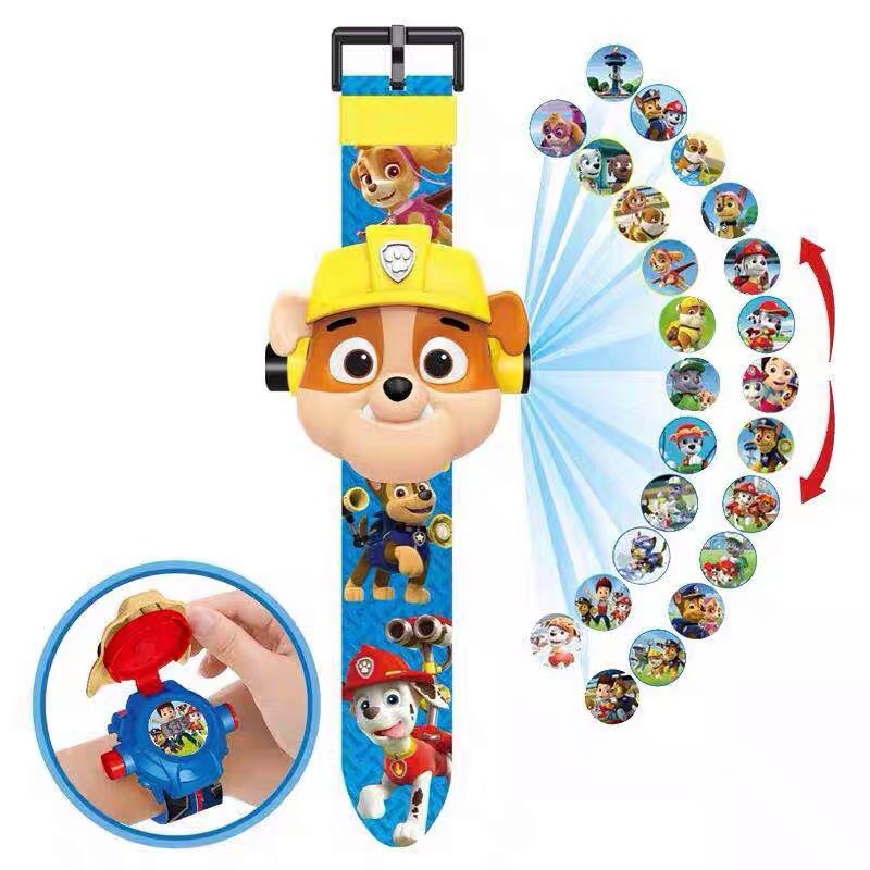 Paw Patrol Toys Set 3D Projection Digital Watch Dog Puppy Patrulla Canina Anime Action Figures Model Toy Marshall Chase Kid Gift