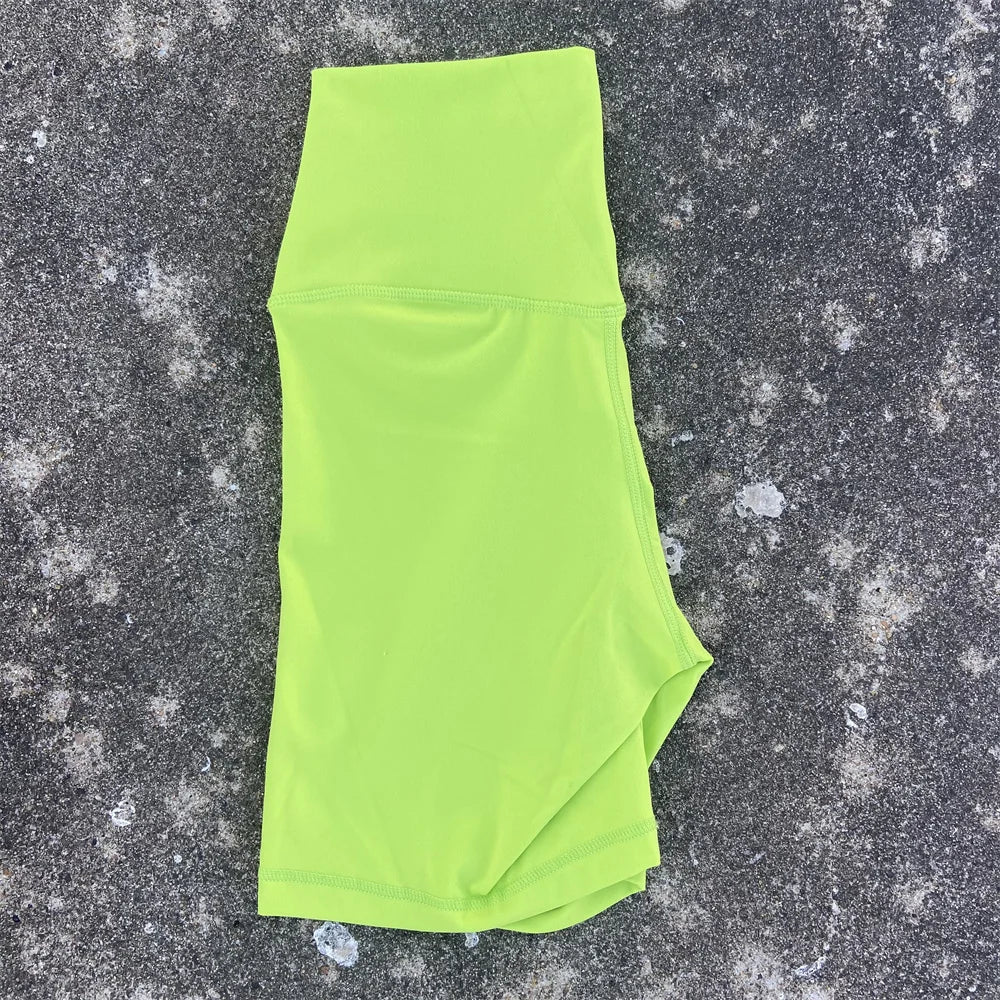 Solid Color Cycling Women Sport Yoga Short leggings Compression Support Sweat-Wickin Comprehensive Training Jog Internal Pocket