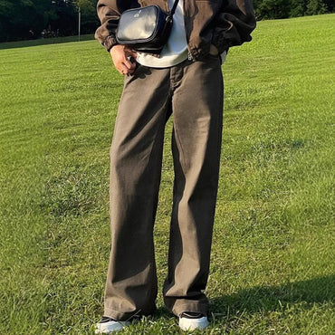 New American Casual Retro Straight Jeans for Men's Niche Loose Trousers Trendy