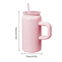 Insulated Coffee Mug Insulated Coffee Cup With Handle 16oz Stainless Steel Drinking Cup Portable Straw Tumbler For Commute Gym