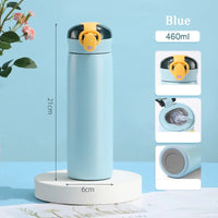 320/460ML Kids Stainless Steel Thermal Bottle Portable Kids Straw Mug Cold and Hot Thermal Thermos Student Water Bottle