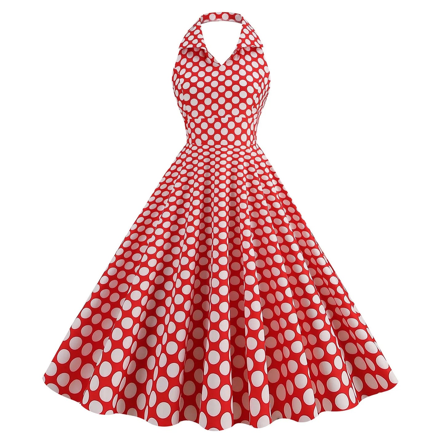 Women'S Elegant Vintage Rockabilly Dress For Women 1950s Style Polka Dot Swing Dress For Retro Parties Costumes Movie Dresses