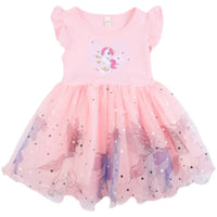 Girls Clothes 2023 New Summer Princess Dresses Flying Sleeve Kids Dress Unicorn Party Baby Dresses for Children Clothing 3-8Y