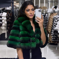 Winter Fur Coat Women Real Fur Coat Women Luxury Chinchilla Fur Real Rex Rabbit Fur Coat Warm Best Seller