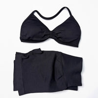 Seamless 2 Pieces Strappy Yoga Halter Bras Sets Scrunch Butt Sports Shorts Quick Dry Backless Gym Crop Tops with Pad Push Up Set